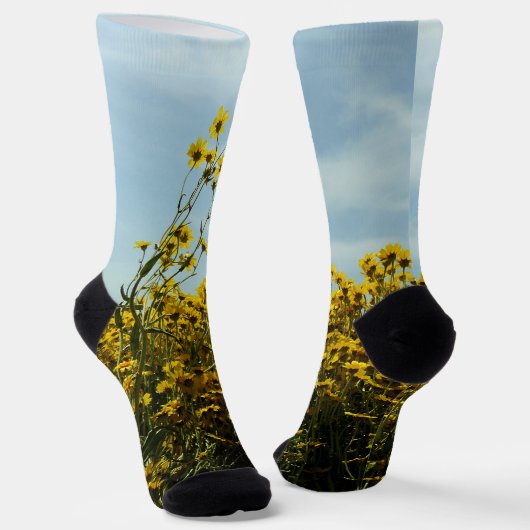 Wilde Blumen Sonnenblumen Socken (Gewinkelt)