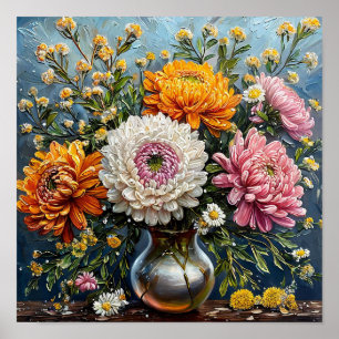 🌸 Wilde Blumen Stillleben Rustikale Wiesenblumen  Poster