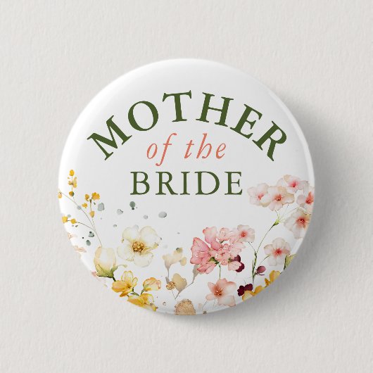 Wilde Blumen Süße Bunte Für Jede Party Button (Vorderseite)