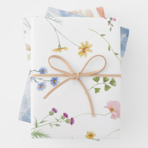 Wilde-Blumen-Teeparty-Brautparty Geschenkpapier Set