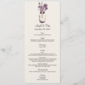 Wilde Blumen u. Maurer-Glas-Menü-Karte Menükarte (Vorderseite)