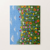 Wilde Blumen und blauer Himmel Puzzle (Vertikal)