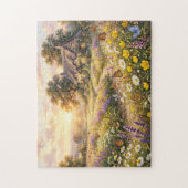 Wilde Blumen und ein süßes Cottage Puzzle (Vertikal)