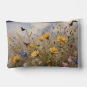 Wilde Blumen und Schmetterlinge Zubehörtasche (Rückseite)