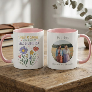 Wilde Blumen Verspieltes Zitat Helle Blumenpracht Tasse