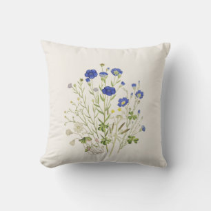Wilde Blumen Vintage-Botanik-Illustration Floral Kissen