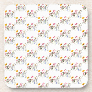 Wilde Blumen, Vintage-Botanik Pastell-Blumen Getränkeuntersetzer