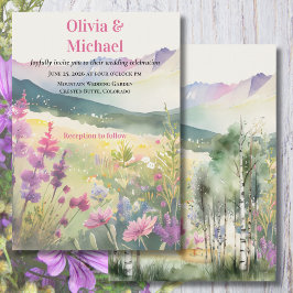 Wilde Blumen vom Purpurberg Hochzeits-Einladung Einladung