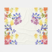 Wilde Blumen-Wasserfarbe-bunte Fleece-Decke Fleecedecke (Vorderseite (Horizontal))