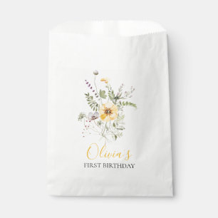 Wilde Blumen Wasserfarbe Floral erste Geburtstag Geschenktütchen