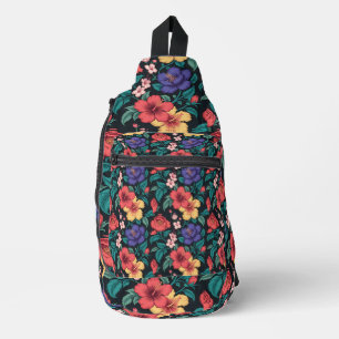 Wilde-Blumen-Wiederholungsmuster Crossbody Bag