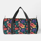 Wilde-Blumen-Wiederholungsmuster Duffle Bag (Rückseite)