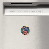 Wilde-Blumen-Wiederholungsmuster Magnet (In Situ (Geschirrspüler))