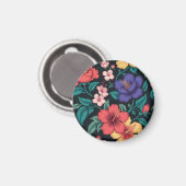 Wilde-Blumen-Wiederholungsmuster Magnet (Vorderseite/Rückseite)