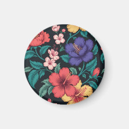 Wilde-Blumen-Wiederholungsmuster Magnet