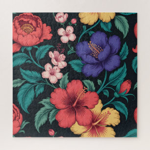 Wilde-Blumen-Wiederholungsmuster Puzzle