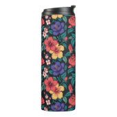 Wilde-Blumen-Wiederholungsmuster Thermosbecher (Nach links gedreht)