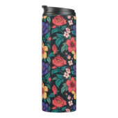Wilde-Blumen-Wiederholungsmuster Thermosbecher (Nach rechts gedreht)