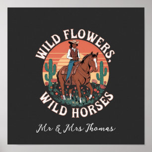 Wilde Blumen & Wilde Pferde - Eine Atemberaubende Poster