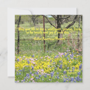 Wilde-Blumen-Zitat-Notizkarte Karte
