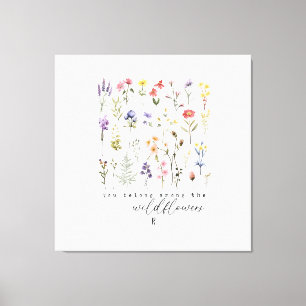 Wilde Blumen Zitat Sublimation Aquarell Leinwanddruck