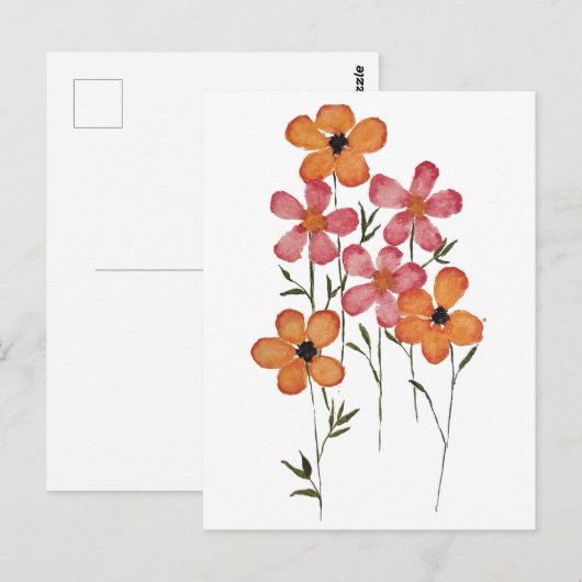 Wilde Blumenstrauß-Postkarte Postkarte (Vorne/Hinten)