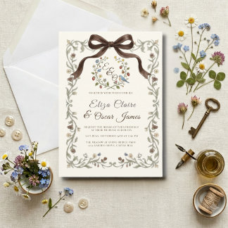 Wilde Blumenwiese Coquette Hochzeit Einladung