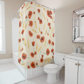 Wilde Blüte: helles Hintergrundmuster. Duschvorhang (Beispiel)