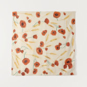 Wilde Blüte: helles Hintergrundmuster. Wandteppich (Vorderseite (Horizontal))