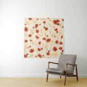 Wilde Blüte: helles Hintergrundmuster. Wandteppich (Beispiel)