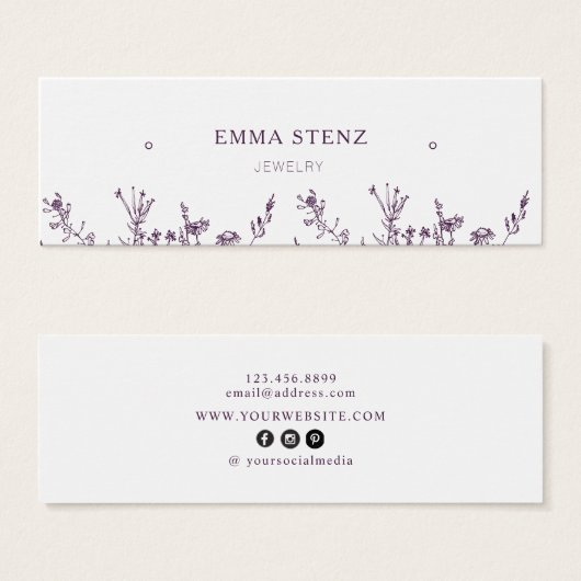 Wilde Blüte ・ Ohrläppchen - Display Card (Vorne & Hinten)