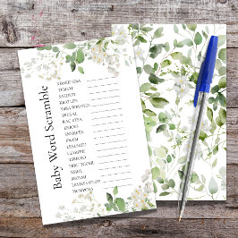 Wilde Blüten Baby Dusche Word Scramble