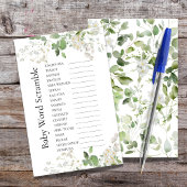 Wilde Blüten Baby Dusche Word Scramble