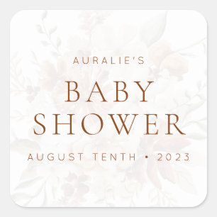 Wilde Blüten-Rustikale Florale Einladung & Gefalle Quadratischer Aufkleber