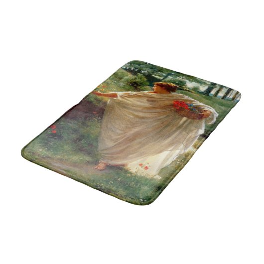 Wilde Blüten (von Edward Poynter) Badematte (Schrägansicht)