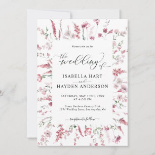 Wilde Blütenblüte in einem QR-Code Einladung