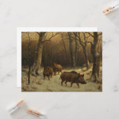 Wilde Boars im Schnee (von Rosa Bonheur) Karte (Vorderseite/Rückseite Beispiel)