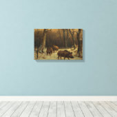 Wilde Boars im Schnee (von Rosa Bonheur) Leinwanddruck (Insitu (Holzboden))