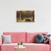 Wilde Boars im Schnee (von Rosa Bonheur) Leinwanddruck (Insitu (Wohnzimmer))