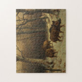 Wilde Boars im Schnee (von Rosa Bonheur) Puzzle (Vertikal)