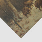 Wilde Boars im Schnee (von Rosa Bonheur) Seidenpapier (Ausschnitt)