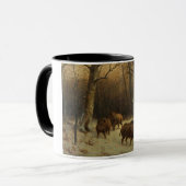 Wilde Boars im Schnee (von Rosa Bonheur) Tasse (Vorderseite Links)