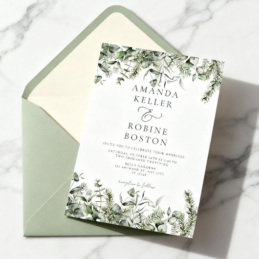 Wilde botanische Hochzeitseinladung Einladung
