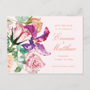 Wilde Botanische Maximalismus Hochzeit Terminankün Postkarte