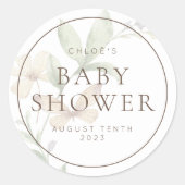 Wilde botanische Rustikale Blumenlähmung & Gefalle Runder Aufkleber (Vorderseite)