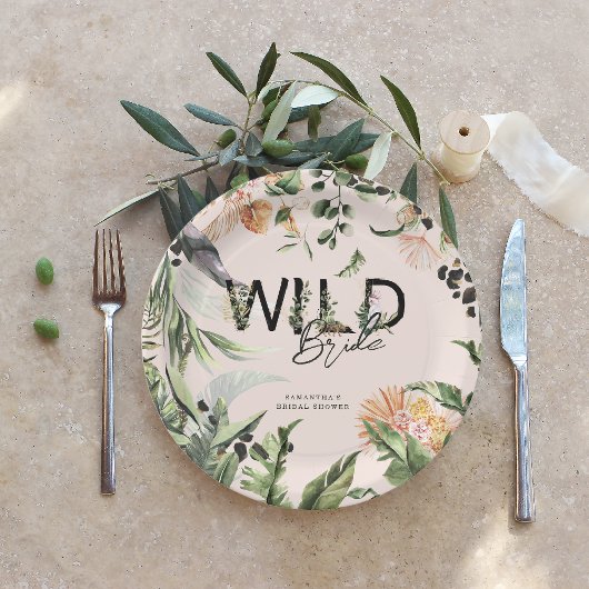 Wilde Braut | Dschungel-Brautparty Pappteller