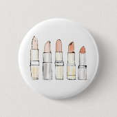 Wilde bunte moderne Lippenstift-Skizze Apples | Button (Vorderseite)