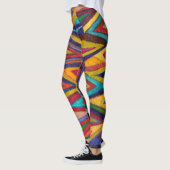 wilde bunte, ursprüngliche Kunst, geometrischer Leggings (Links)