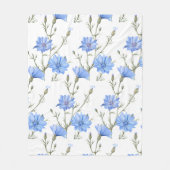 Wilde Chicorée Blume Botanische Wasserfarbenwelt Fleecedecke (Vorderseite)