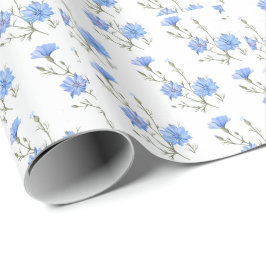 Wilde Chicorée Blume Botanische Wasserfarbenwelt Geschenkpapier